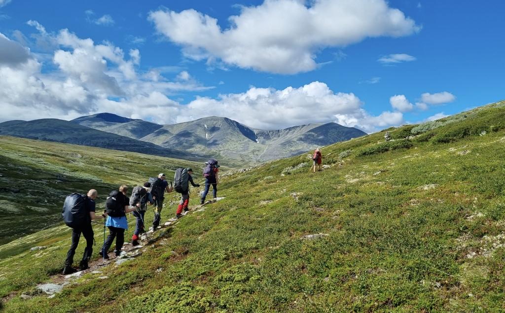 Folk som går i fin natur